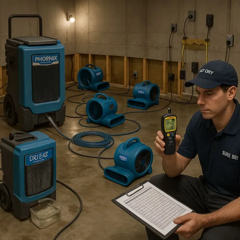 Structural Drying and Dehumidification process in Brockton, MA